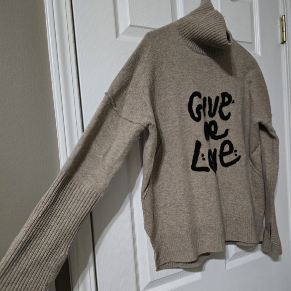 Zadig & Voltaire Alma Give Me Love Oversized Turtleneck Sweater, 100% Wool, EUC! - Picture 3 of 15